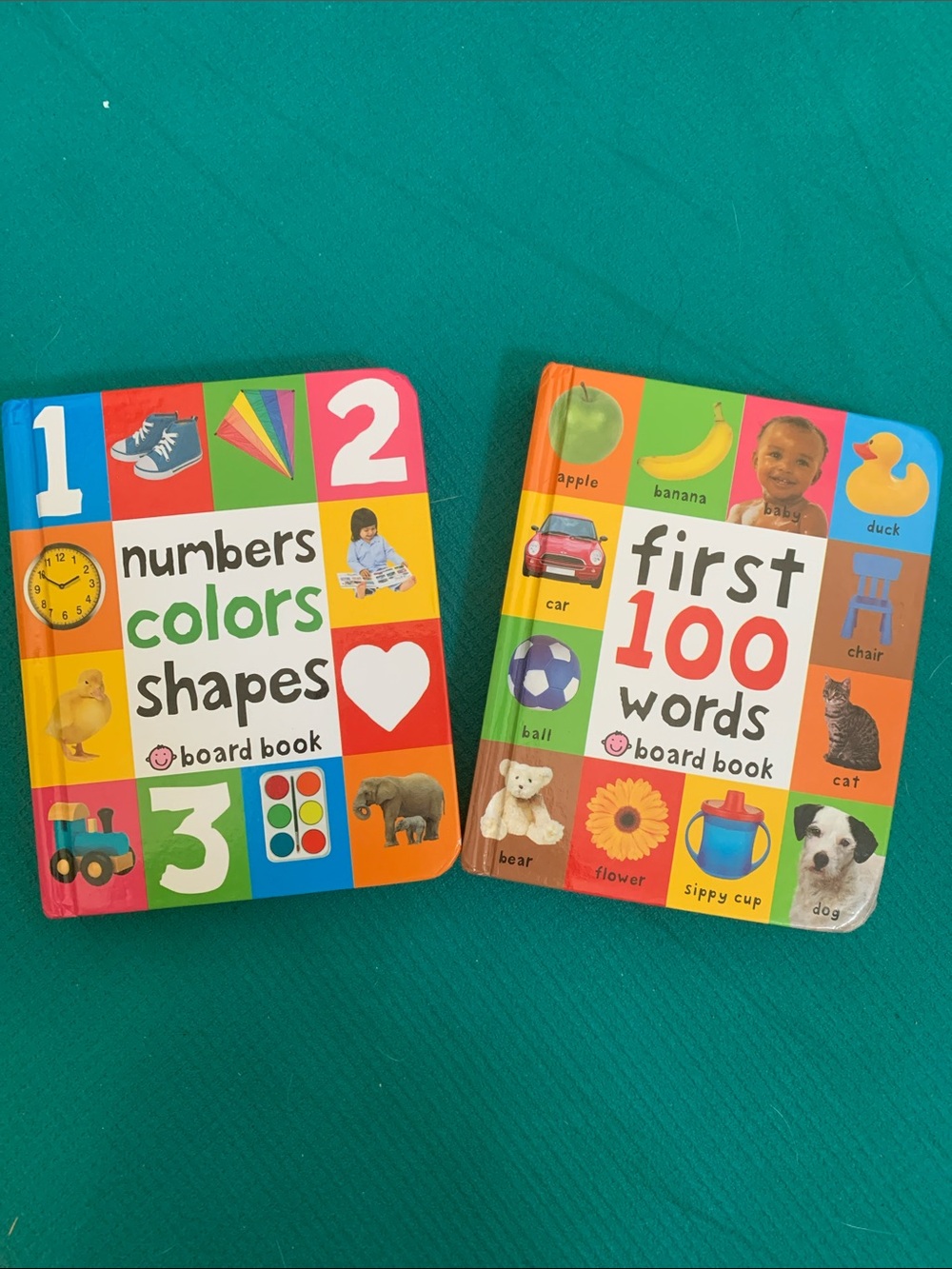 Board Book Set: Numbers Colors Shapes & First 100 Words - Multicolor
